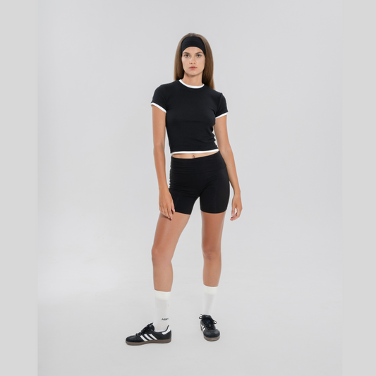 Foldover Short Organic Legging -フォルドオーバー ショートオーガニックレギンス-