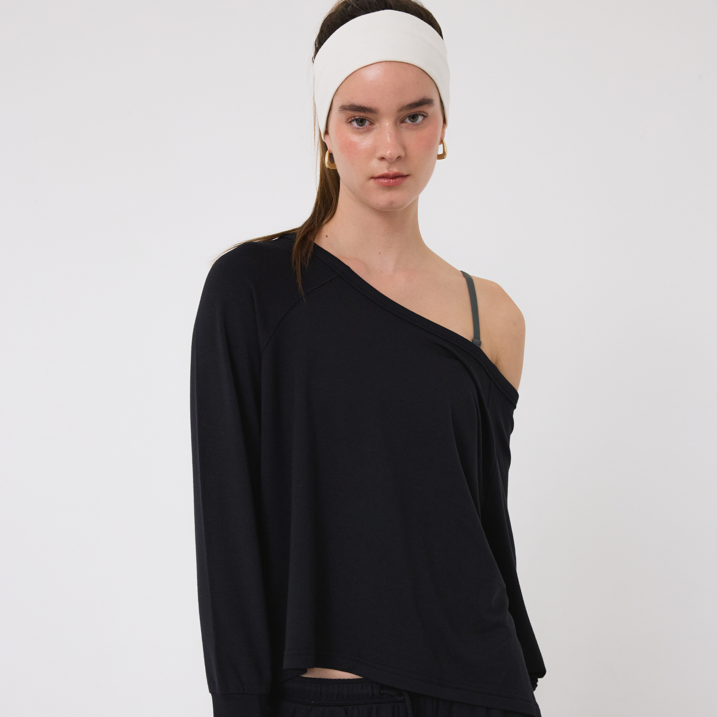 Cloud Off Shoulder Long Sleeve Tee - クラウドオフショルダーロングスリーブTシャツ