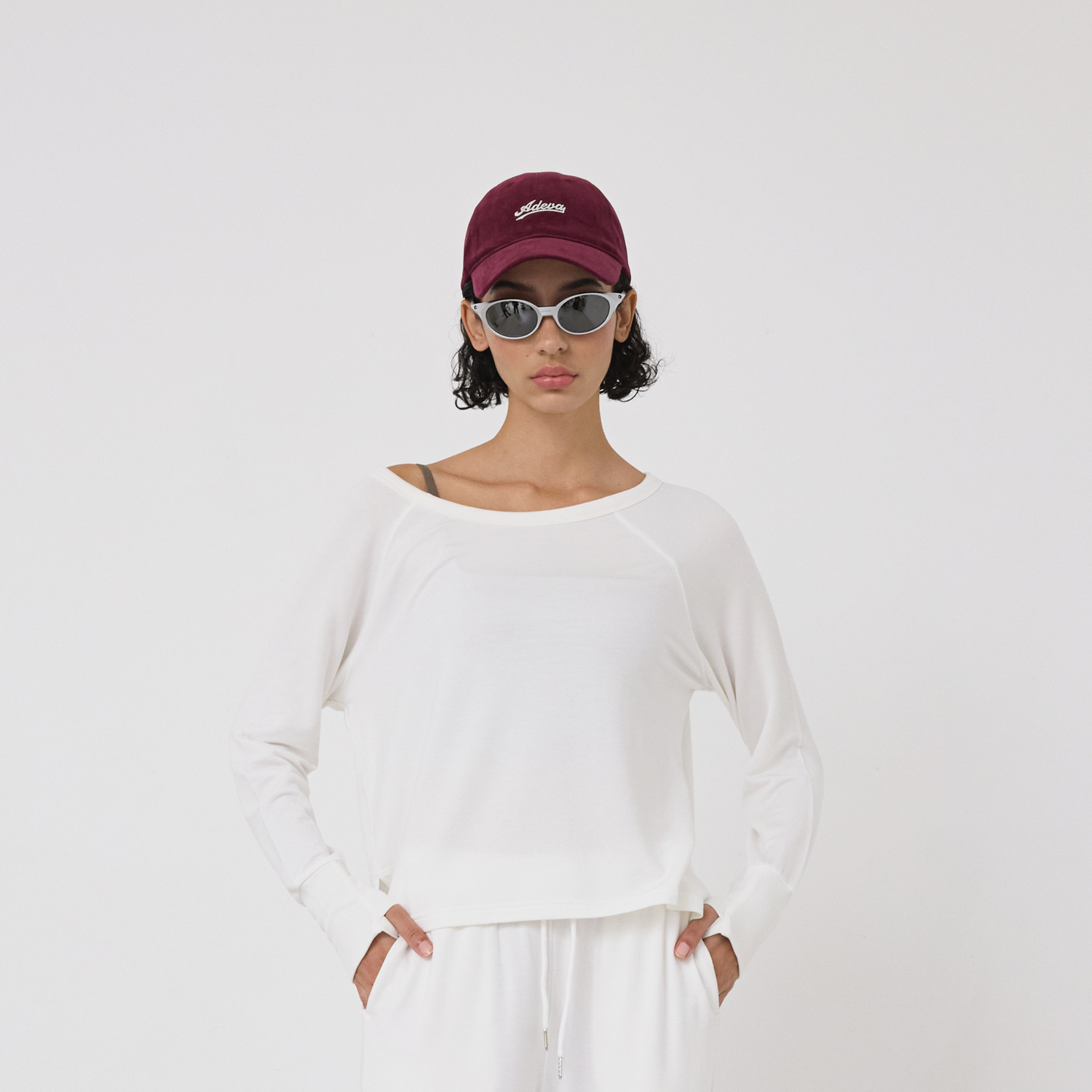 Cloud Off Shoulder Long Sleeve Tee - クラウドオフショルダーロングスリーブTシャツ