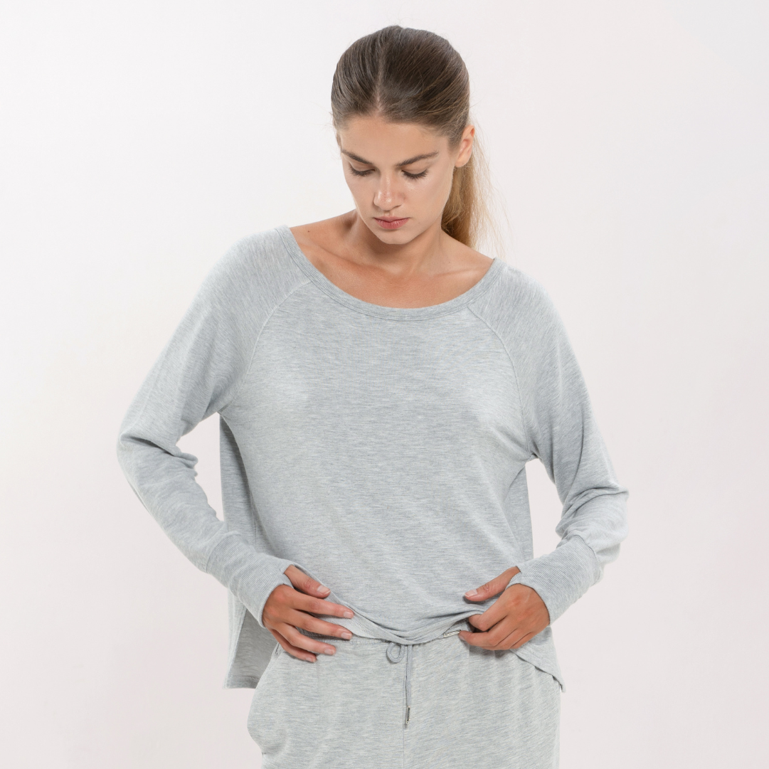Cloud Off Shoulder Long Sleeve Tee - クラウドオフショルダーロングスリーブTシャツ