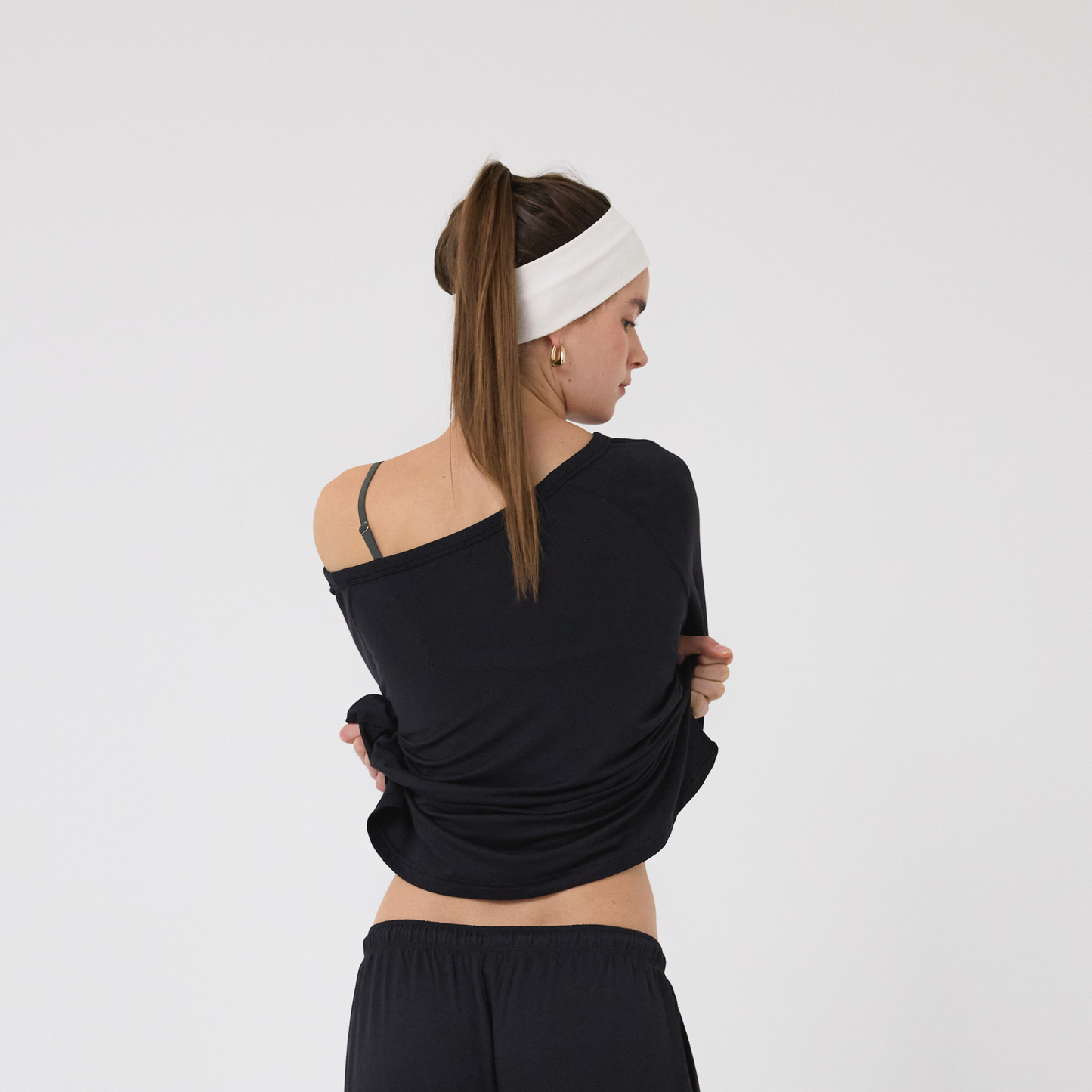 Cloud Off Shoulder Long Sleeve Tee - クラウドオフショルダーロングスリーブTシャツ
